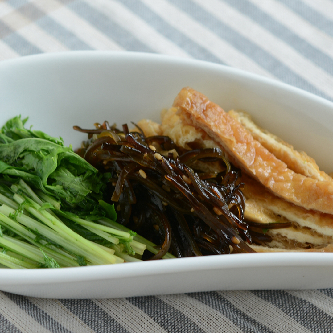 水菜と油揚げの煮びたし
